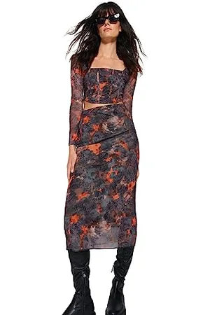 Trendyol Damska spódnica z nadrukiem Maxi Jest przestronna, , XL