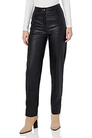 KENDALL + KYLIE KENDALL & KYLIE K&k W Vgn Leather Papieros High Rise Spodnie Kkw3712009 Spodnie, Czarne, L Kobiety