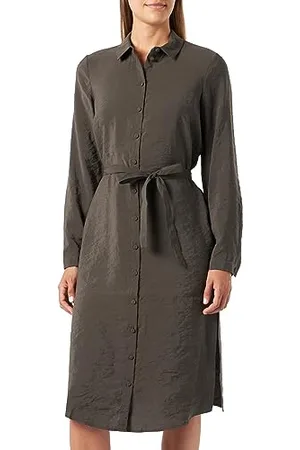 VERO MODA VMQUEENY L/S Calf Shirt Dress WVN GA, , S
