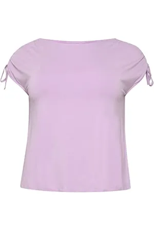Kaffe Plus Size Damski Top Cap Sleeves Straight Neck Drawstring Shoulders, , M/du?y rozmiar