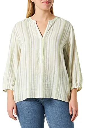 Gerry Weber Damska bluzka w paski z rękawami 3/4 z zawartością lnu 3/4, rękawy balonowe w paski, , 40