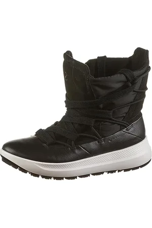 Ecco Damen Solice Wide Lace Goretex Waterproof Primaloft Insulated Schneestiefel, Schwarz/Schwarz, 36.5/37 EU