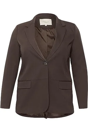 Kaffe Plus Size Damski Blazer Długi Rękaw Pojedynczy Przycisk Przednie Pierścionki Damskie, , 40 duże rozmiary