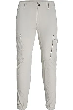 JACK & JONES Męskie spodnie cargo slim fit spodnie cargo, Moonbeam, 32