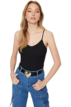 Trendyol Body damskie jednokolorowe tkane, , M