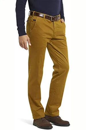 Meyer Męskie spodnie Bonn bawełna - 2-8554 musztardowe - Super Stretch Winter Twill Chino, , 50