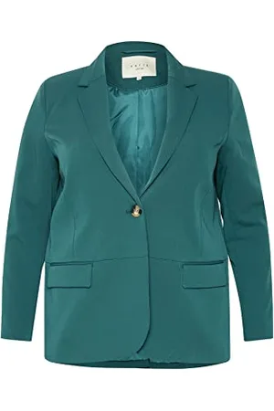 Kaffe Plus Size Damski Blazer Długi Rękaw Pojedynczy Przycisk Przednie Pierścionki Damskie, , 48 Grande taille