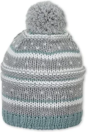 Sterntaler Dziewczęca czapka z pomponem mieszanka wzorów czapka, , 55 cm