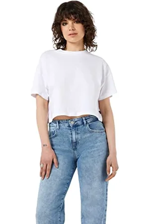 Noisy May Damska koszulka Nmalena S/S O-Neck Semicrop Top FWD Noos, , S