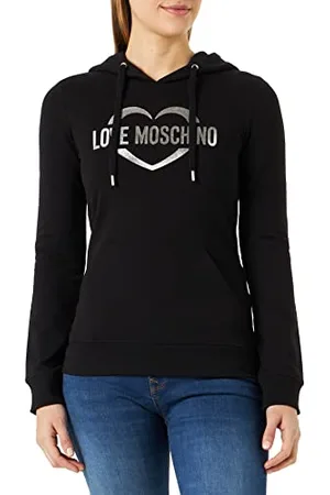 Moschino Damska bluza z kapturem Slim Fit z długim rękawem, , 48