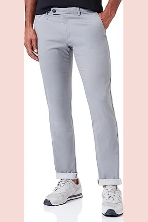 Bugatti Męskie spodnie 4134-36385 Slackhose szare-230, Modern Fit, , 33W / 30L