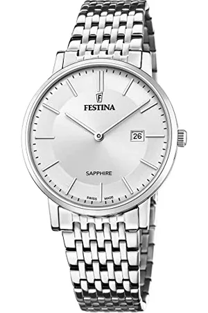 Festina Męski analogowy zegarek kwarcowy z bransoletką ze stali szlachetnej F20018/1