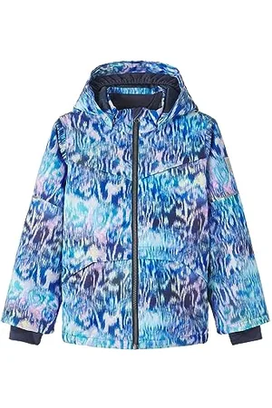 NAME IT Dziewczęca NKFSNOW10 kurtka Pastel Mix FO kurtka, niebieski atrament, 128, , 128 cm