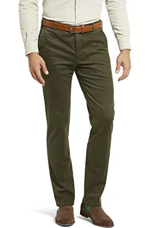 Meyer Męskie spodnie Bonn bawełna - 2-8554 zielone - Super Stretch Winter Twill Chino, , 24