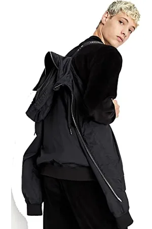 Armani Exchange Męska kurtka z przodu, z logo na ściągaczu, kieszenie na zamek błyskawiczny, kurtka z kapturem, , M