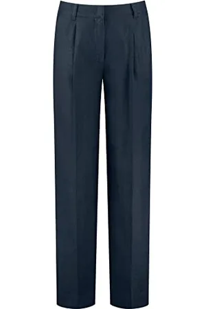 Gerry Weber Spodnie damskie Wide Leg z czystego lnu jednokolorowe regularna długość, , 36