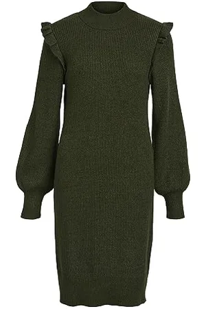 Object OBJMALENA L/S Ruffle Knit Dress NOOS, , M