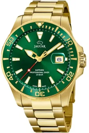 Jaguar Model zegarka J877/2 z kolekcji Executive, 43,5 mm zielona obudowa z platerowanym stalowym paskiem dla mężczyzn J877/2, , groß, Bransoletka