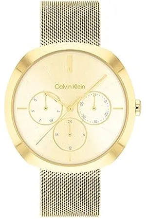 Calvin Klein Analogowy wielofunkcyjny zegarek kwarcowy dla kobiet, kolekcja kształtów z bransoletką ze stali nierdzewnej, , bransoletka