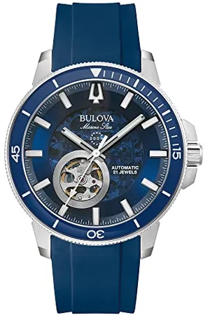 BULOVA Męski analogowy zegarek automatyczny z silikonową bransoletką 96A303, , Nowoczesny