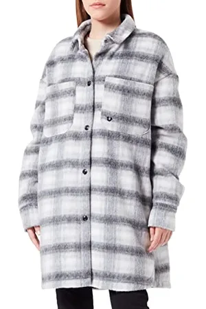 True Religion Damska kurtka oversized Drop Shoulder Jacket KARO płaszcz, , M