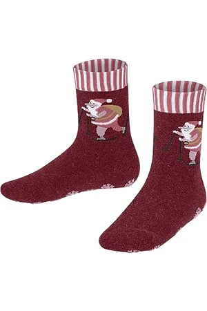Falke Dziecięce skarpety narciarskie Santa dla dzieci, ekologiczna bawełna, antypoślizgowe wypustki, 1 para, , 26