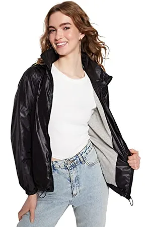 Trendyol Damen Regular Basic Plain Webstoff kurtka zimowa, , L