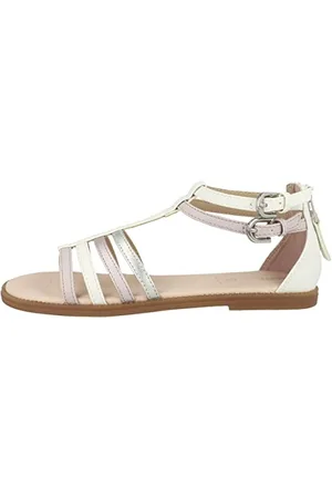 Geox Dziewczęce sandały J Karly Girl D sandały rzymskie, White Lt Rose, 28 EU