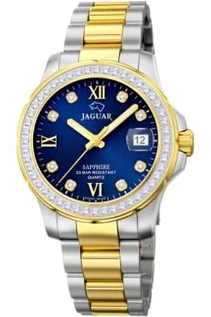 Jaguar J893/2 zegarek damski z kolekcji Woman, koperta 34,5 mm, niebieski pasek ze stali, dwukolorowy