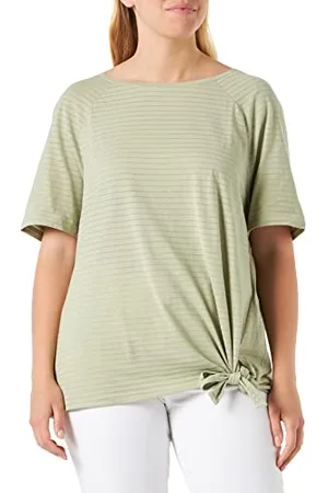 Gerry Weber Damska koszulka z węzłem, krótki rękaw, raglanowy t-shirt z rękawami 1/2, jednokolorowy, w paski, , 38