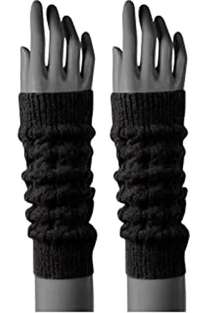Camano 1172004000 - Damskie przytulne cable stitch Legwarmer 2 pary, czarne, rozmiar ONE SIZE