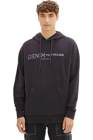 TOM TAILOR Męska bluza z kapturem z nadrukiem logo, , XL