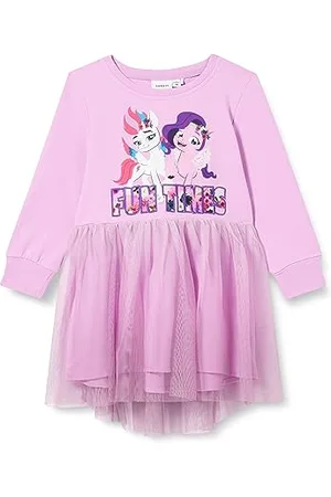 NAME IT Bestseller A/S Niemowlęta Dziewczynka NMFJANE MLP LS SWE Sukienka UNB CPLG, Fioletowa Tulle, 86, , 86 cm
