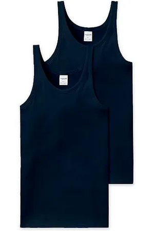 Schiesser Herren 2 PACK Unterhemd ohne Arm - Essential Feinripp