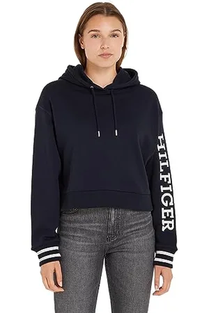 Tommy Hilfiger Damska bluza z kapturem REG MONOTYPE SLV Crop, , L