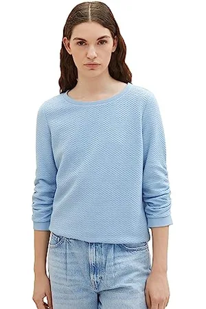 TOM TAILOR Damska bluza z marszczonym ramieniem i strukturą, , XS
