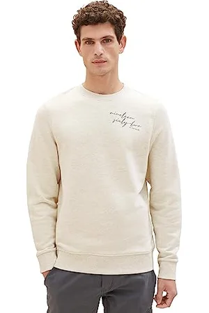 TOM TAILOR Męska bluza basic z nadrukiem czcionki, , L