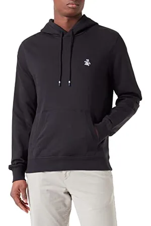 Original Penguin Męska naklejka L/S Pete sweter polarowa bluza z kapturem bluza, , M