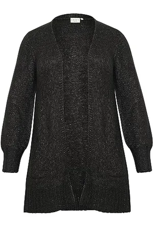 Kaffe Plus Size Damski Open Cardigan Długie Rękawy Regularne Fit Pockets