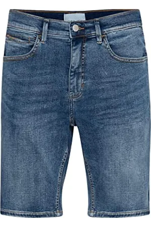 Casual Friday RY Denim Shorts - Ultraflex męskie szorty jeansowe krótkie spodnie jeansowe ze szlufkami na pasek, , XL