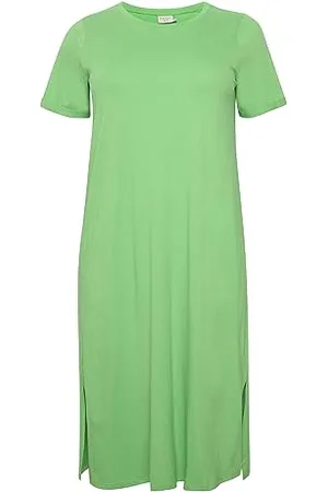 Kaffe Plus Size damska sukienka maxi krótki rękaw okrągły dekolt, , L/du?y rozmiar