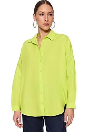 Trendyol Damska koszula oversize z podstawowym kołnierzem, , 32