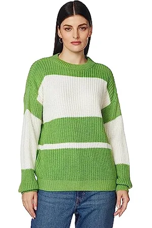 Trendyol Damska bluza z okrągłym dekoltem w bloki kolorów, , L