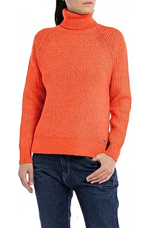 Replay Damski sweter z golfem, krój Regular Fit, , L