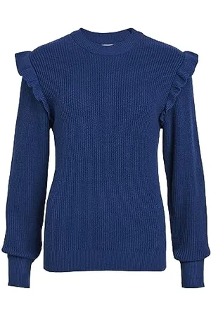 Object Objmalena L/S Ruffle Noos-Jersey Punkt, , XS dla kobiet, , XS