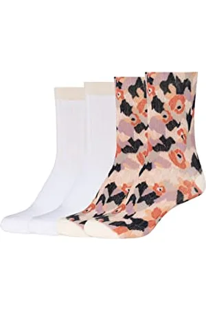 QS by s.Oliver Socks Damskie skarpety Online Women Essentials Organic Flower 4p, białe, 39-42