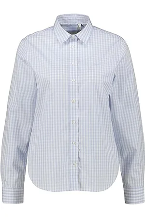 GANT Damska koszulka REG POPLIN Gingham, klasyczna koszula, jasnoniebieska, standardowa, , 38