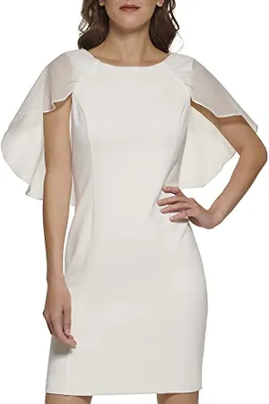 DKNY Damska sukienka z krótkim rękawem Combo Cape Dress, , 36