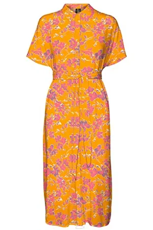 VERO MODA Vmmenny Ss Calf Shirt Dress WVN Ga sukienka, , L