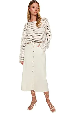 Trendyol Damska prosta spódnica Maxi Basic One Line, , 38